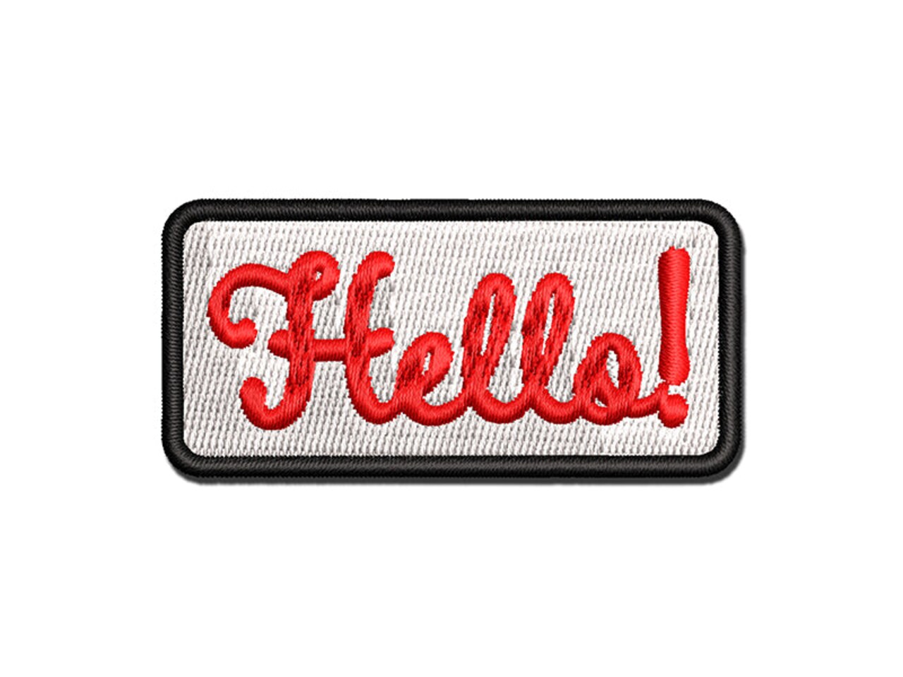 Hello Cursive Multi-Color Embroidered Iron-On or Hook & Loop Patch Applique